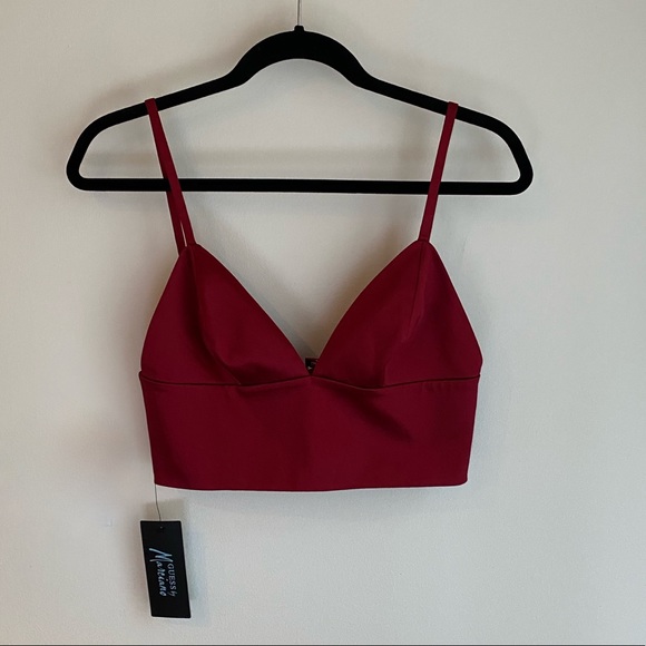 Guess by Marciano Other - Guess by Marciano // Red Satin Boustier Crop Top